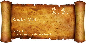 Kautz Vid névjegykártya